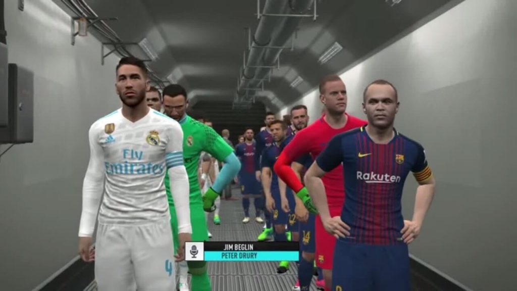PES 18 plaeyers waiting for match to begin