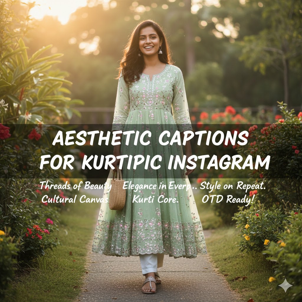 Aesthetic Captions for Kurti Pic