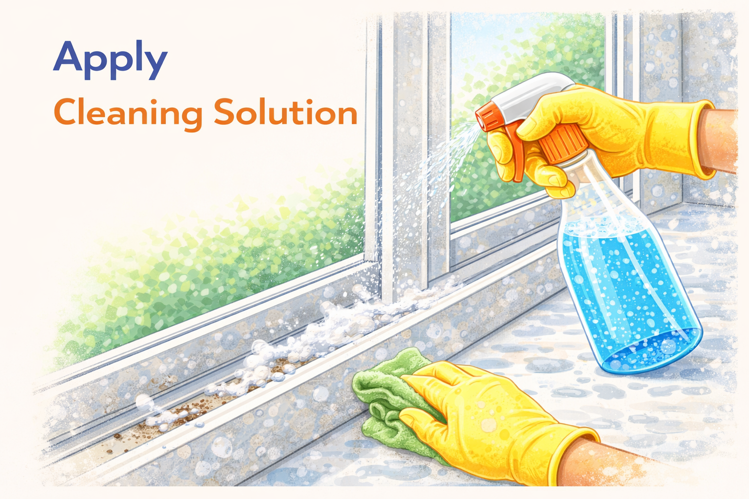 Apply Cleaning Solution