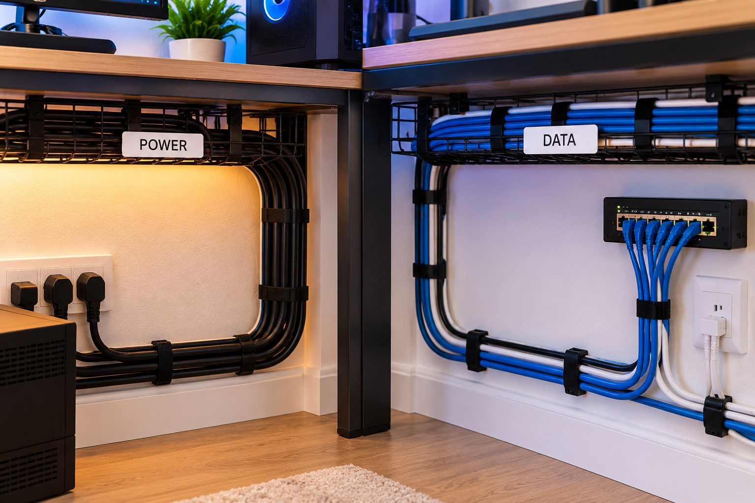 Separate Power and Data Cables