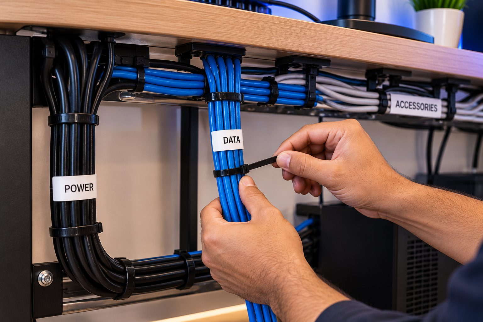 Use Cable Ties to Bundle Similar Cables